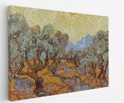 Saammp Canvas Schilderij - Olijfbomen - Van Gogh - Oude Meesters - 45x30 - Foto op canvas - Wanddecoratie - muurdecoratie Woonkamer - Slaapkamer decoratie - Canvas Print
