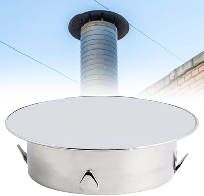 Dailygoods- Schoorsteengatdeksel Ø180 mm - Kachelpijp Afdekking - Rookpijp Afdekking - Roestvrij Staal - Wandvoedingsdeksel - Voorkomt Tocht - Buisafdekking