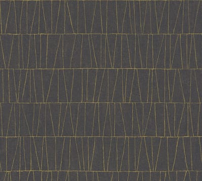 GRAFISCH MOZAIEK BEHANG | Geometrisch - Antraciet Goud - A.S. Création Jade 2