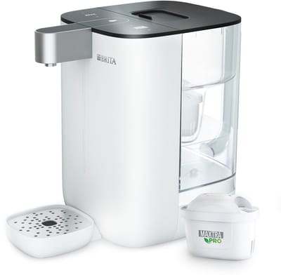 BRITA Cube waterdispenser en theemachine voor thuis - Wit - Maak perfecte thee dankzij verschillende instellingen voor temperatuur en volume - UV-C Technologie - incl. Maxtra Pro Kalk Expert Filter