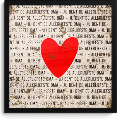 Fotolijst inclusief poster - Posterlijst 40x40 cm - Posters - Spreuken - Quotes - Jij bent de allerliefste oma - Oma - Foto in lijst decoratie - Cadeau voor moeder - Moederdag cadeautje