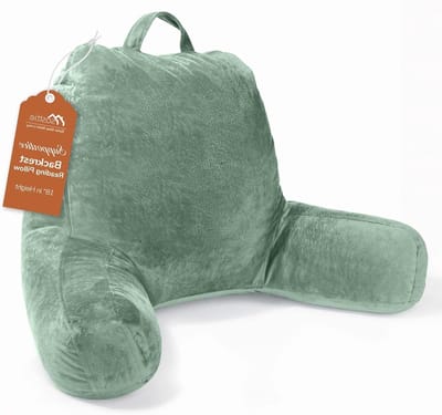 Leeskussen Bed - Rugsteun Kussen - Comfortabel Lezen - Premium Vulling - Standard Size - Salie Groen