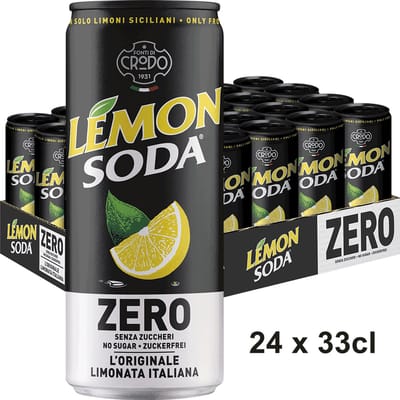 LemonSoda ZERO L'Originale 33cl - Fonti di Crodo - Lemon Soda - Frisdrank - Tray 24 stuks 33cl