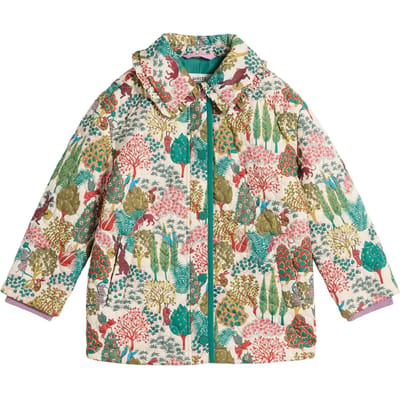 White Stuff Woodland Print Quilted Coat Natural Multi Größe: 7-8 | Jacken Outlet | Unisex