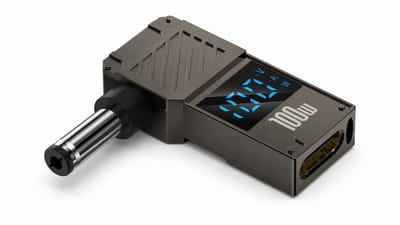 DrPhone PowerTip USB-C naar 5.5x2.1mm DC Adapter - Laptop Oplader Verloopstuk 100W PD Display