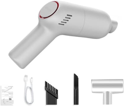 Cankypu Handstofzuiger, draadloze autostofzuiger, 120 W draagbare stofbreker met oplaadbare 1800 mAh batterij voor dierenhaar, huis- en autoreiniging