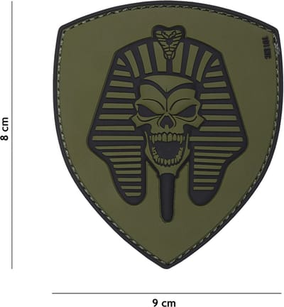 101 Inc Embleem 3D Pvc Farao Skull Groen 19007