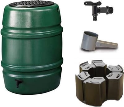 Regenton voordeelset | Harcostar 168liter groen + standaard + vulautomaat 70/80mm.