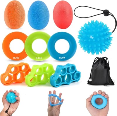 Handtrainer Set met Knetballen voor Handtherapie, 10 Stuks, Versterking van Vingers en Handen, Ideaal voor Osteoartritis en Revalidatie
