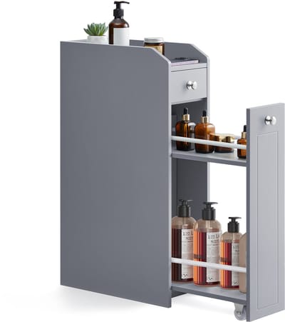 VASAGLE - Badkamermeubel - Badkamerkast - Smalle Kast - Lade - Extra Opbergruimte voor Toiletpapier