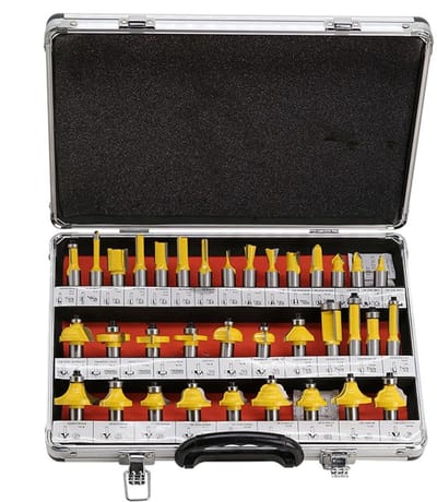 Houtfrees set - Frezen bits - Houtbewerking projecten - 35 delig - 1/2 inch - Geel