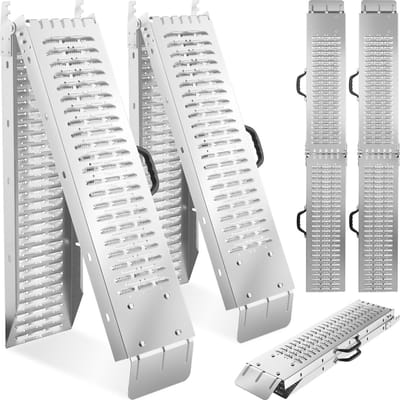 tectake® - Set van 2 oprijplaten Björn - Opvouwbaar met draaggrepen - Inklapbaar - Belastbaar tot 400 kg - 200 kg per plaat - 166 cm