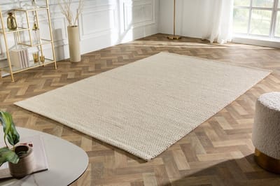 Design Vloerkleed WOL 240x160cm lichtbeige gemaakt van wol - 41715