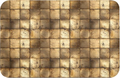 Badmat 60x40 cm - Antislip - Geometrisch - Tegels - Goud - Badmatten voor badkamer - Badkamermat - Douchemat - Badkamer mat