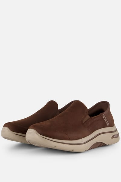 Skechers Go Walk Arch Fit 2.0 Quest Textiel Heren Bruine Sneakers