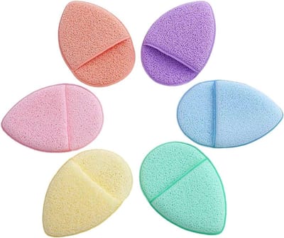 Set van 6 Kleurrijke Gezichtsponsen, Herbruikbare Exfoliërende Pads voor Diepe Reiniging, Ontharing van Mee-eters en Dagelijkse Make-up Verwijdering