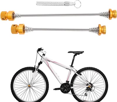 Fiets Snelspanner - Diefstalbeveiliging - Stadspendelen - Eenvoudig met één hand - 11.5 cm voorvork - Goud