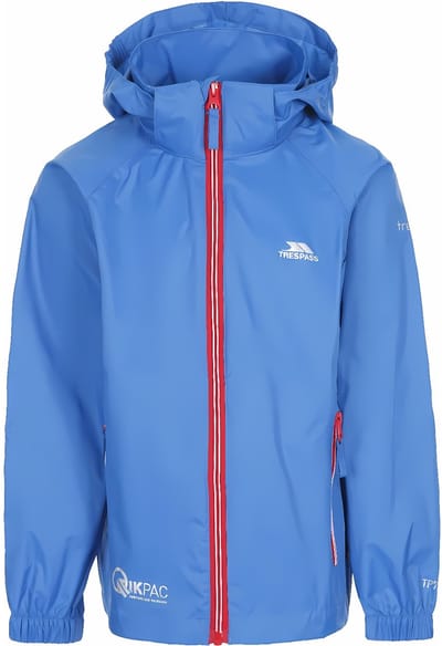 Trespass kinderregenjas Qikpac X - Unisex kinderjas die je kunt opvouwen Tp75 Blue