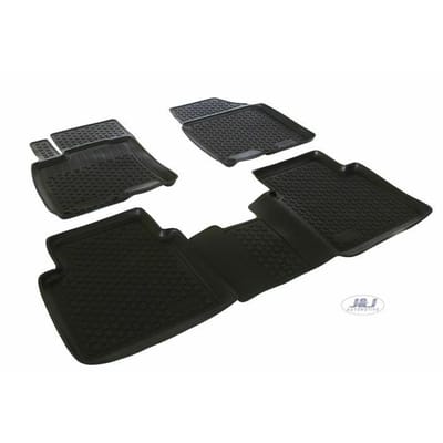 Tapis De Sol En Caoutchouc - J&J AUTOMOTIVE - Nissan Qashqai +2 - 3D - Antidérapant - Sur Mesure noir