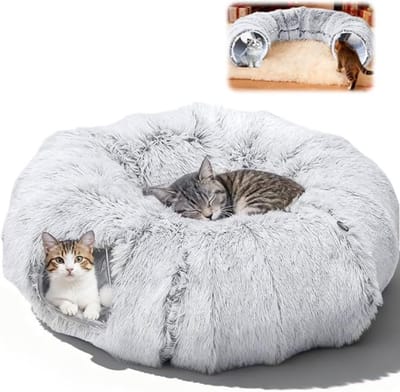 SCH® Kattentunnel - Kattenspeelgoed - Kattenspeeltjes - Grijs- ‎29cm x 20cm x 7cm; 850 g
