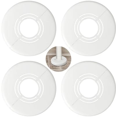 Verwarmingsbuis Rozetten voor Radiatoren - Variabele Binnendiameter (21/26/33 mm) - 4 Stuks Wit