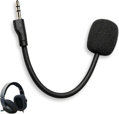 Verstelbare Gaming Microfoonarm voor Draadloze Headsets, Afneembare Geluidsisolerende Microfoon met Goudgeplatede 3.5mm Plug en Compatibiliteit met Diverse Apparaten
