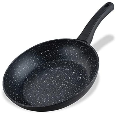 Koekenpan 24 cm, anti-aanbakpan van gerecycled aluminium, inductiepan met ergonomische handgreep
