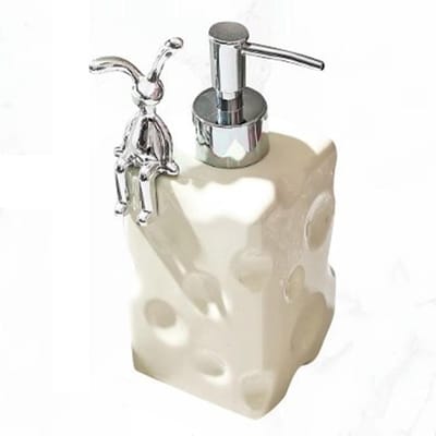 Shampoo Dispenser Fles Keramiek Grote Capaciteit Huisdecoratie met Pomp voor Badkamer Groot Zilver