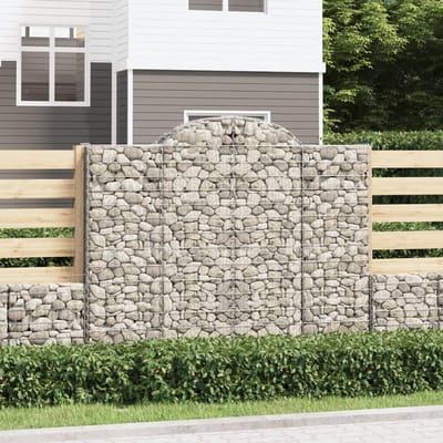 vidaXL - Schanskorven - 14 - st - gewelfd - 200x50x160/180 - cm - ijzer
