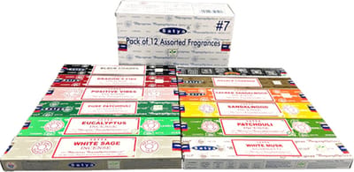 Satya wierook - assorti 1 - mix - incense - 12 pakjes 15 grams -nm7