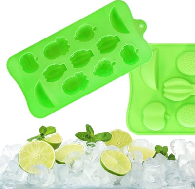 Springos IJsblokjesvorm - IJsblokjes - Fruit - 11 Blokjes - Groen