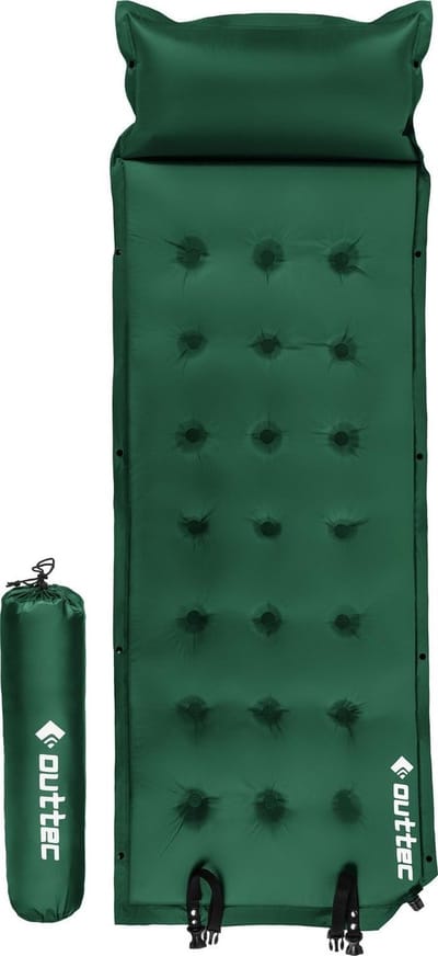 Zelfopblazende Slaapmat - Luchtbed Reismatras - Outdoor Kamperen Reizen - Geïntegreerd Kussen Waterdicht - 193x68x3.5cm - Groen