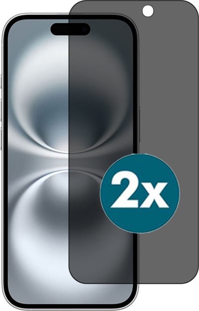 Privacy Screenprotectors Geschikt voor iPhone 16 Plus screenprotector Privacy - 2 Stuks - Arara tempered glass van - gehard glas