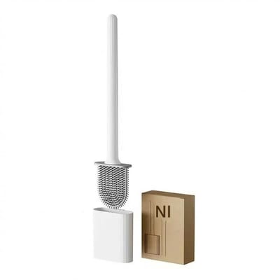 carmdering - RV Toilet Borstel - Camper Must Haves - Wandgemonteerde WC Borstel - Siliconen Kop Zonder Krassen - Lekvrij Opvangsysteem - Duurzaam Silicone - Ruimtebesparend Ontwerp - Veilig Tijdens Reizen - 1 Stuk