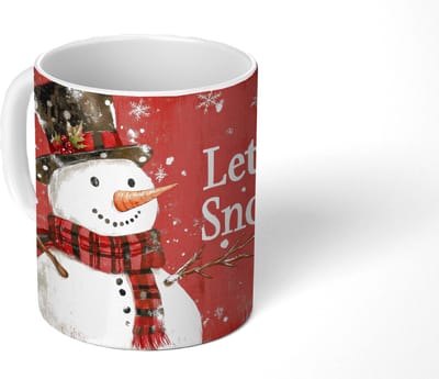 Mok - Koffiemok - Sneeuwpret - Winter - Sneeuwpop - Mokken - 350 ML - Beker - Koffiemokken - Theemok