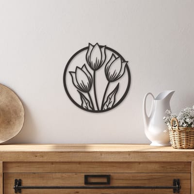 Wanddecoratie Bloemen Rozen - Muurdecoratie Bloemen Roos - Wanddecoratie Roos - Muurdecoratie Roos - Wanddecoratie Hout - Muurdecoratie Woonkamer - Wanddecoratie Woonkamer - Wanddecoratie Industrieel - Home Decor - Wall Line Art - 30 x 29 cm