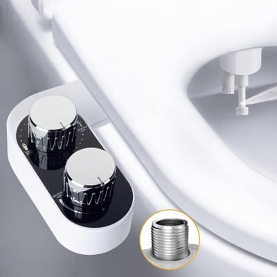 bidet - Bidet voor in het toilet | Met 2 sproeikoppen-zelfreinigende bidetsproeier - instelbare waterdruk - Toilet bidet opzetstuk - Wordt geleverd met een installatievideo-bidet
