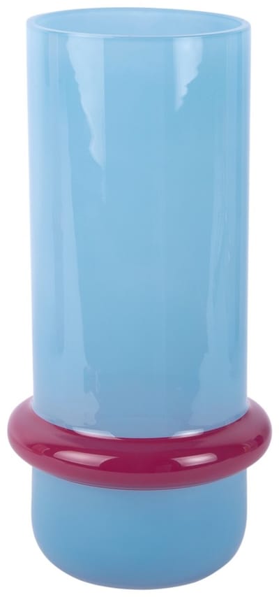 Present Time Vaas Animado Anillo Large - Zachtblauw - 13.5x13.5x28cm - Glas - Modern - Bloemenvaas - Woondecoratie - Decoratieve vaas voor woonkamer of slaapkamer