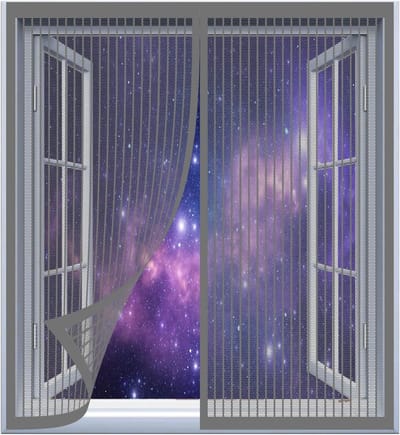 Klamboedeur Magneet - Raamhor Vliegendeur - Insecten Buiten Houden - Automatische Sluiting - 120 x 60 cm - Grijs