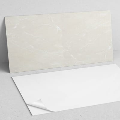 Coloray Wandpanelen Zelfklevend - Geaderd marmerpatroon PVC Wandpaneel - 100 cm x 50 cm - Romig Wandbekleding Zelfklevend - 1 stuk - Texturen Wandpanelen Zelfklevend - Wandbord Keuken - Wandpaneel Badkamer