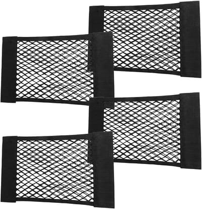 Set van 4 Elastische Bagagenetten voor Auto - Ideaal voor Kofferbak, RV en SUV's, Perfecte Oplossing voor Organisatie en Opslag