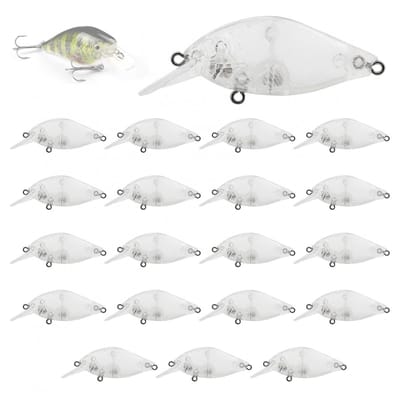 Dailygoods- Visspaties Set 20 Stuks - Ongeverfd Kunstaas - Drijvende Aas - DIY Swimbait - 6,5 cm / 7 g - 3D Ogen