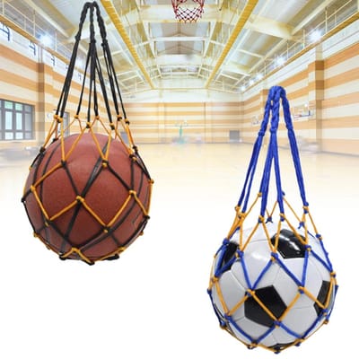 2PCS Sac Filet de Transport pour Ballons de Basket-ball Sac en Maille pour Ballons Sac Pratique Portable Fait Main Sac Filet de Football pour beige