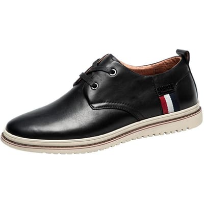 Skeatschoenen Heren Eerste Laag Koeienhuid Nieuwe Platte Hak Zachte Zool Vetersluiting Ronde Neus Slijtvaste Casual Schoenen 43