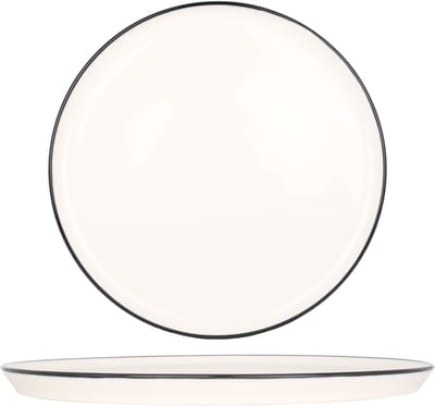 Bonna Dinerbord - Linea Black - Porselein - 28 cm - set van 6