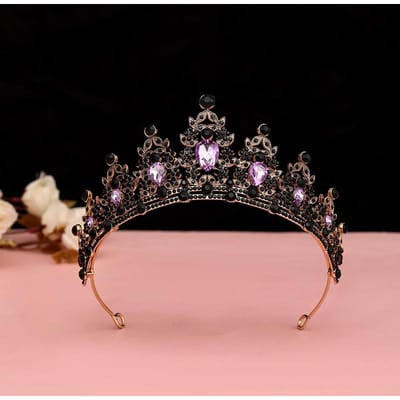 Kroon Hoofdband Bruid Bruiloft Koreaans Verjaardagscadeau Volwassen Cadeau Kristallen Kroon Prinsessenjurk Haaraccessoire black
