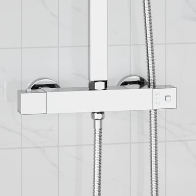 vidaXL - Thermostatische - douchemixer - Roestvrij - staal - 201 - 25,5 - x - 7 - x - 6 - cm