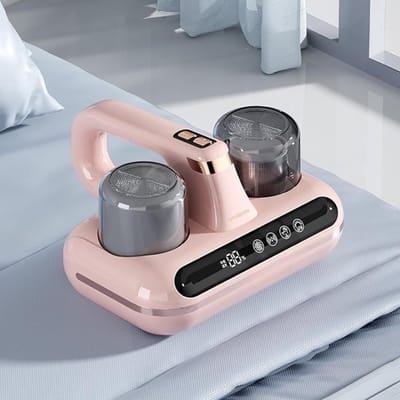 Draadloze matrasstofzuiger van 100 W | Handstofzuiger voor bedden | Uitgerust met 1 filter, 1800 mAh accu, 10 kPa zuigkracht, LED-display met hygrometer - 2 standen, reinigt effectief bedden, kussens, banken en tapijten.