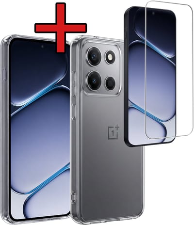 Hoesje - Met Screenprotector - Geschikt voor OnePlus Nord 6 - Sterk & Shockproof - Telefoon Hoes - Back Cover - Siliconen Case - Telefoonhoes - Transparant