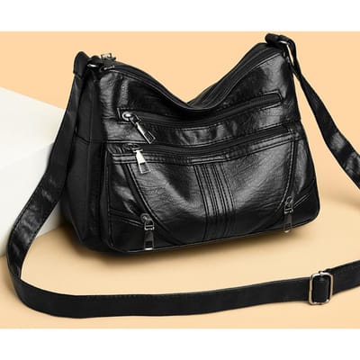 Damestas voor vrouwen van middelbare en oudere leeftijd Zacht leer Schoudertas Crossbodytas Casual damesrugzak voor middelbare leeftijd Nieuwe meerlaagse dames gray